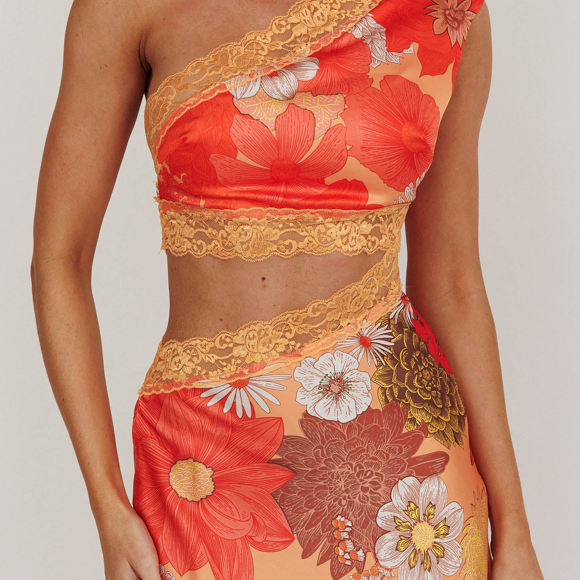 Mahli One-Shoulder Cut-Out Maxi Dress Floral 5