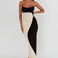 Regent Strapless Maxi Dress Black/Beige - thumbnail 1