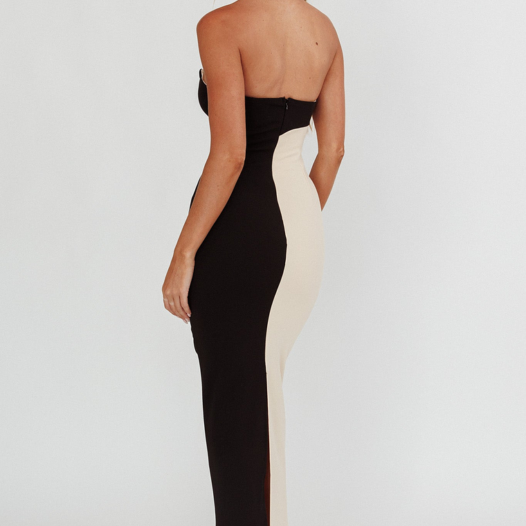 Regent Strapless Maxi Dress Black/Beige 2