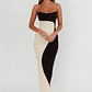 Regent Strapless Maxi Dress Black/Beige - thumbnail 3