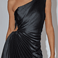 Brooklynn One-Shoulder Accordion Pleat Dress Black - thumbnail 4