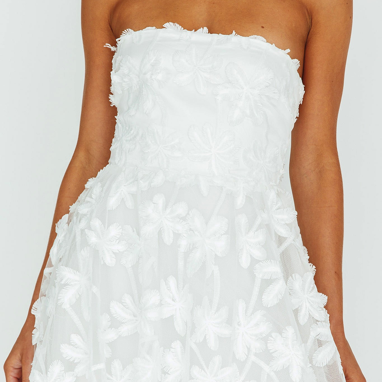 Dori Floral Embellished Midi Dress White 4