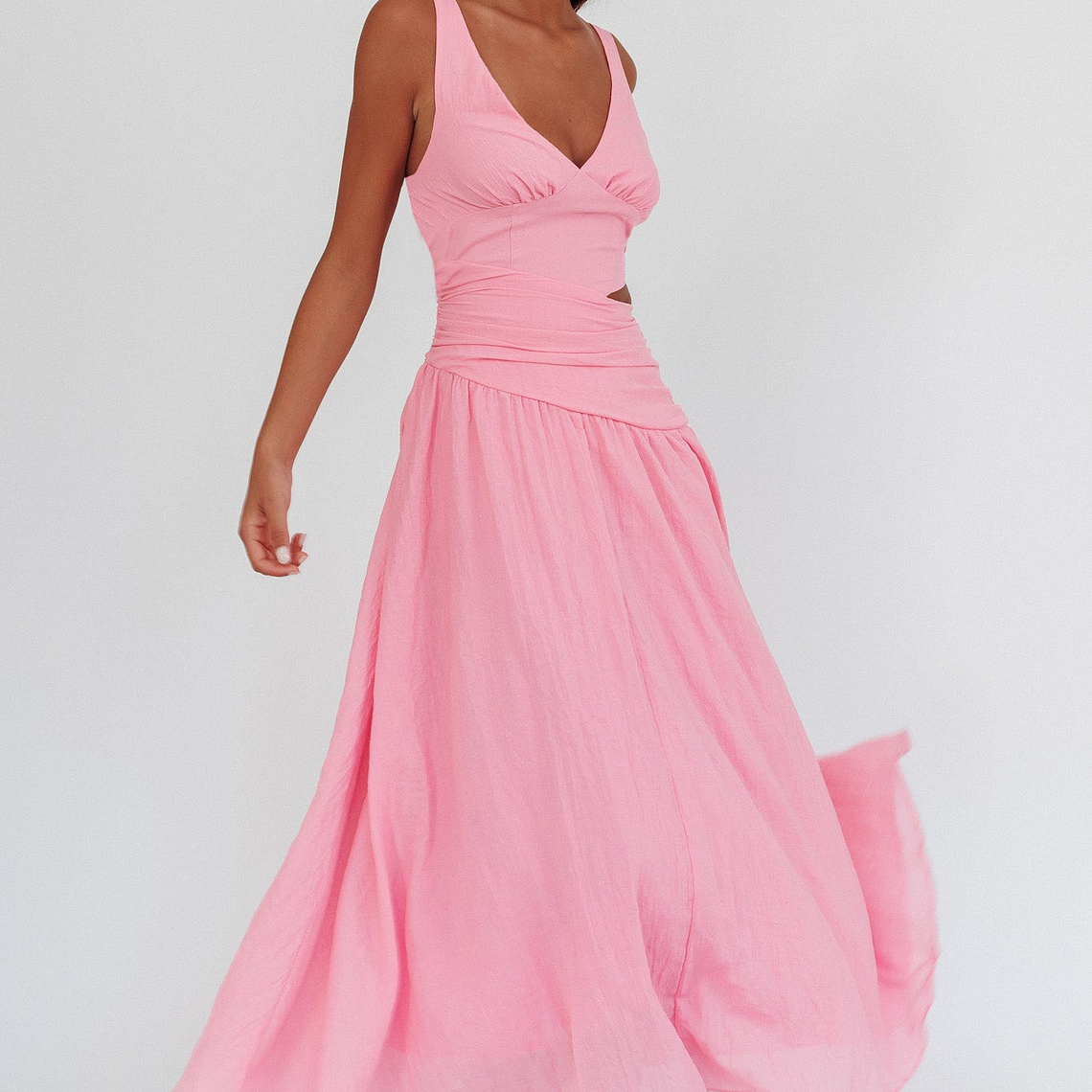 First Dates Waist Cut-Out Maxi Dress Pink 4