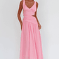First Dates Waist Cut-Out Maxi Dress Pink - thumbnail 5