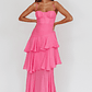 Madrid Summer Tiered Ruffle Maxi Dress Pink - thumbnail 5