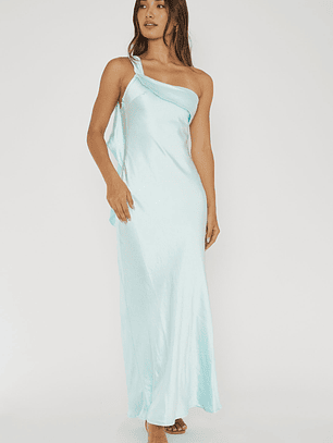 Carmel One-Shoulder Sash Maxi Dress Ice