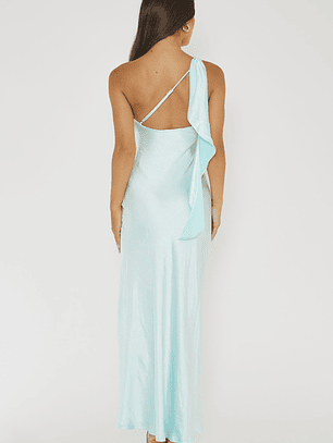 Carmel One-Shoulder Sash Maxi Dress Ice