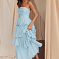 Giavana Strapless Layered Midi Dress Pale Blue - thumbnail 5