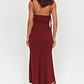 Blushing Ruffle Trim Maxi Dress Wine - thumbnail 2