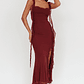Blushing Ruffle Trim Maxi Dress Wine - thumbnail 4