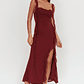 Blushing Ruffle Trim Maxi Dress Wine - thumbnail 5