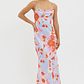 Dream Walk Cowl Back Tied Dress Print Pink - thumbnail 3