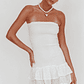 Dream Time Strapless Shirred Mini Dress Off White - thumbnail 1