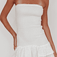 Dream Time Strapless Shirred Mini Dress Off White - thumbnail 2