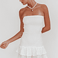 Dream Time Strapless Shirred Mini Dress Off White - thumbnail 4