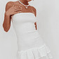 Dream Time Strapless Shirred Mini Dress Off White - thumbnail 5