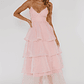 Made For You Tiered Ruffle Midi Dress Pink - thumbnail 4