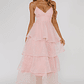 Made For You Tiered Ruffle Midi Dress Pink - thumbnail 6