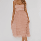Garden Party Tiered Frill Midi Dress Blush - thumbnail 1