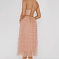 Garden Party Tiered Frill Midi Dress Blush - thumbnail 2