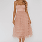 Garden Party Tiered Frill Midi Dress Blush - thumbnail 3
