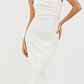 Sharona Strapless Gathered Midi Dress White - thumbnail 4
