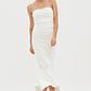 Sharona Strapless Gathered Midi Dress White - thumbnail 5