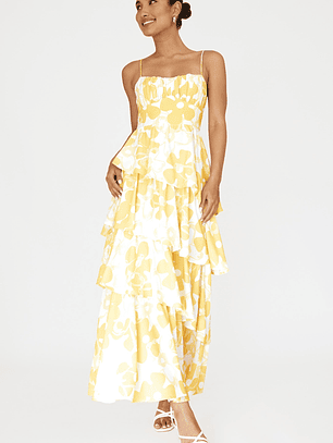 Hopeful Tiered Layered Maxi Dress Yellow