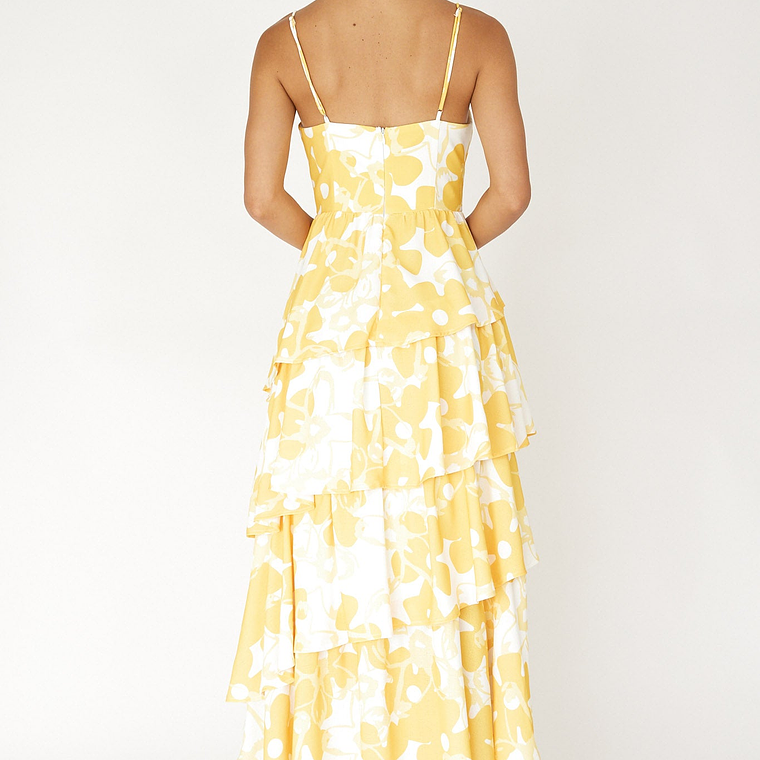 Hopeful Tiered Layered Maxi Dress Yellow 2