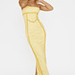 Inga Lace Piping Trim Midi Dress Yellow - thumbnail 1