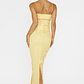 Inga Lace Piping Trim Midi Dress Yellow - thumbnail 2