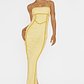 Inga Lace Piping Trim Midi Dress Yellow - thumbnail 3