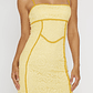 Inga Lace Piping Trim Midi Dress Yellow - thumbnail 4