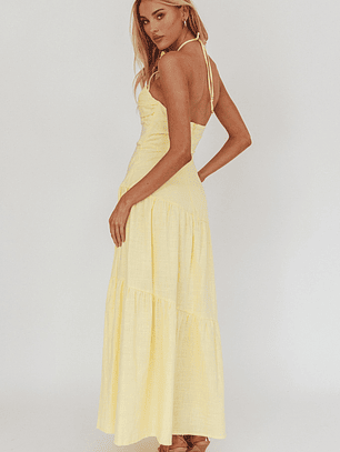 Bondi Rose Decoration Maxi Dress Lemon