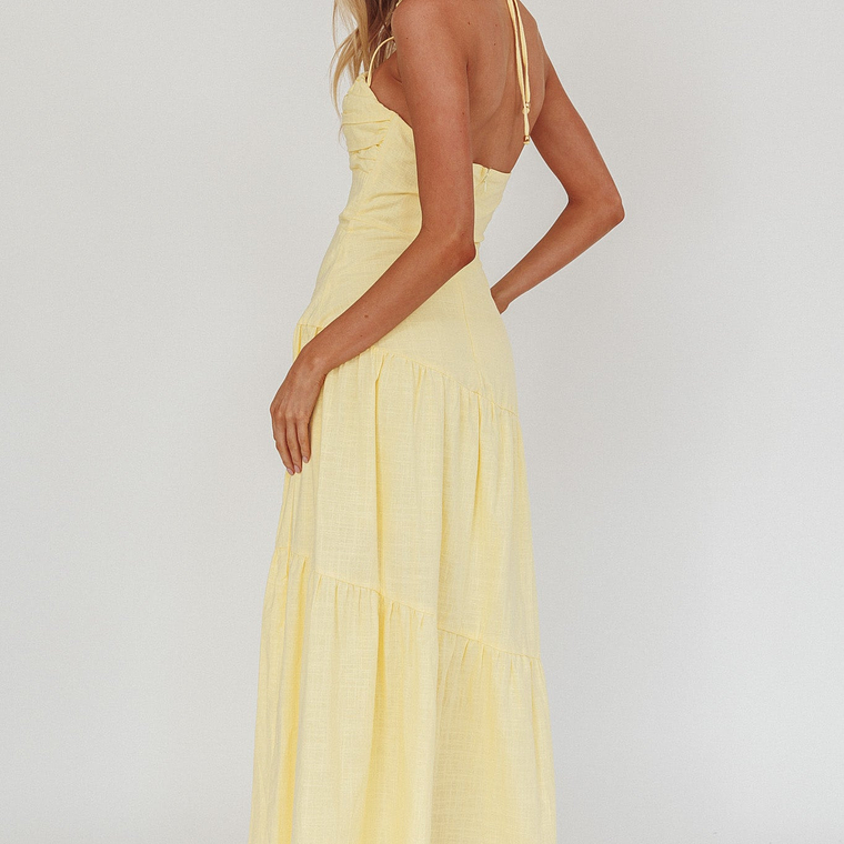 Bondi Rose Decoration Maxi Dress Lemon 2