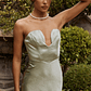 Encore Strapless Satin Maxi Dress Olive - thumbnail 2