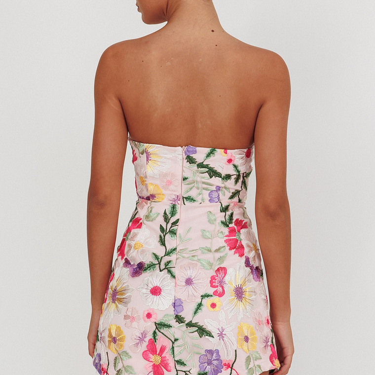 Entered The Chat Strapless Mini Dress Multi 2