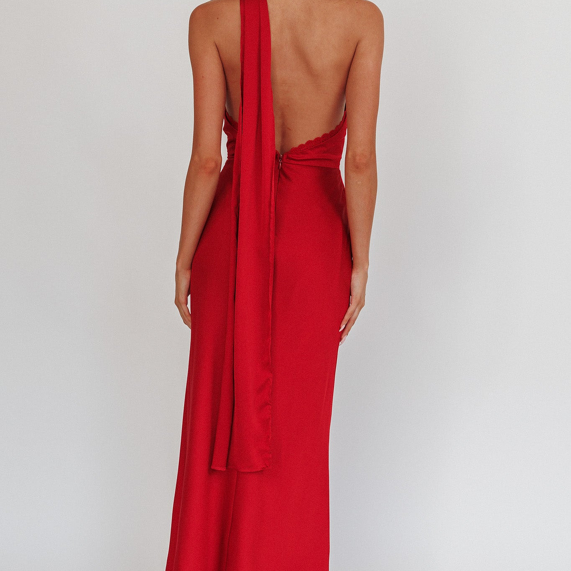 Adora One-Shoulder Maxi Dress Red 2