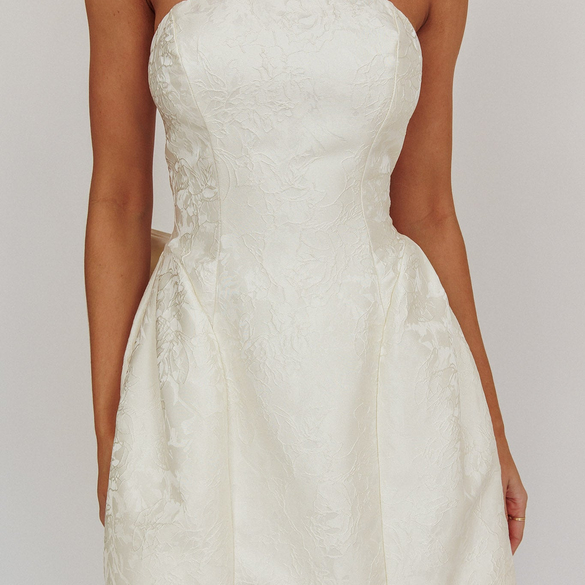 Melty Kisses Bow Mini Dress Cream 4