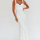 Autumn Moon Strappy Back Maxi Dress Textured White - thumbnail 4