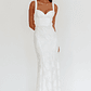Autumn Moon Strappy Back Maxi Dress Textured White - thumbnail 5