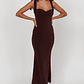 Rose Garden Tied Shoulder Maxi Dress Brown - thumbnail 6