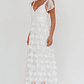 Mykonos Morning Tied Shoulder Tree Maxi Dress White - thumbnail 4