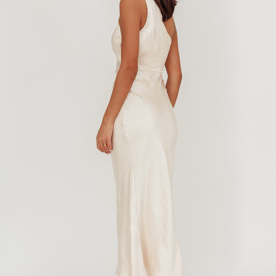 Always Golden One-Shoulder Midi Dress Champagne 2
