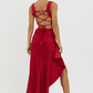 Ellianna Lace-Up Back Maxi Dress Red - thumbnail 2