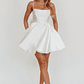 Athens Flared Bow Mini Dress White - thumbnail 2