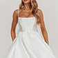 Athens Flared Bow Mini Dress White - thumbnail 4