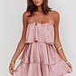 Behati Tiered Layer Strapless Dress Dusty Rose - thumbnail 1