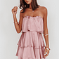 Behati Tiered Layer Strapless Dress Dusty Rose - thumbnail 6