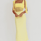 Starry Eyed Mesh Waist Maxi Dress Lemon - thumbnail 3